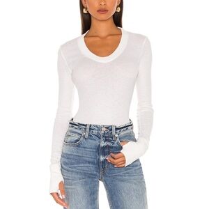 Enza Costa White Long Sleeve Bodysuit